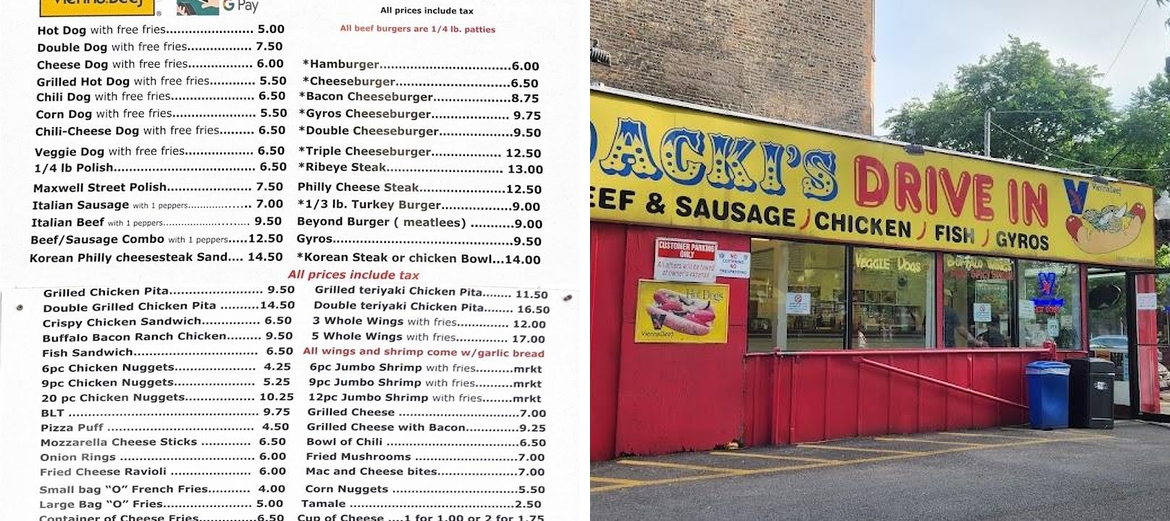 Budacki's Drive In Menu